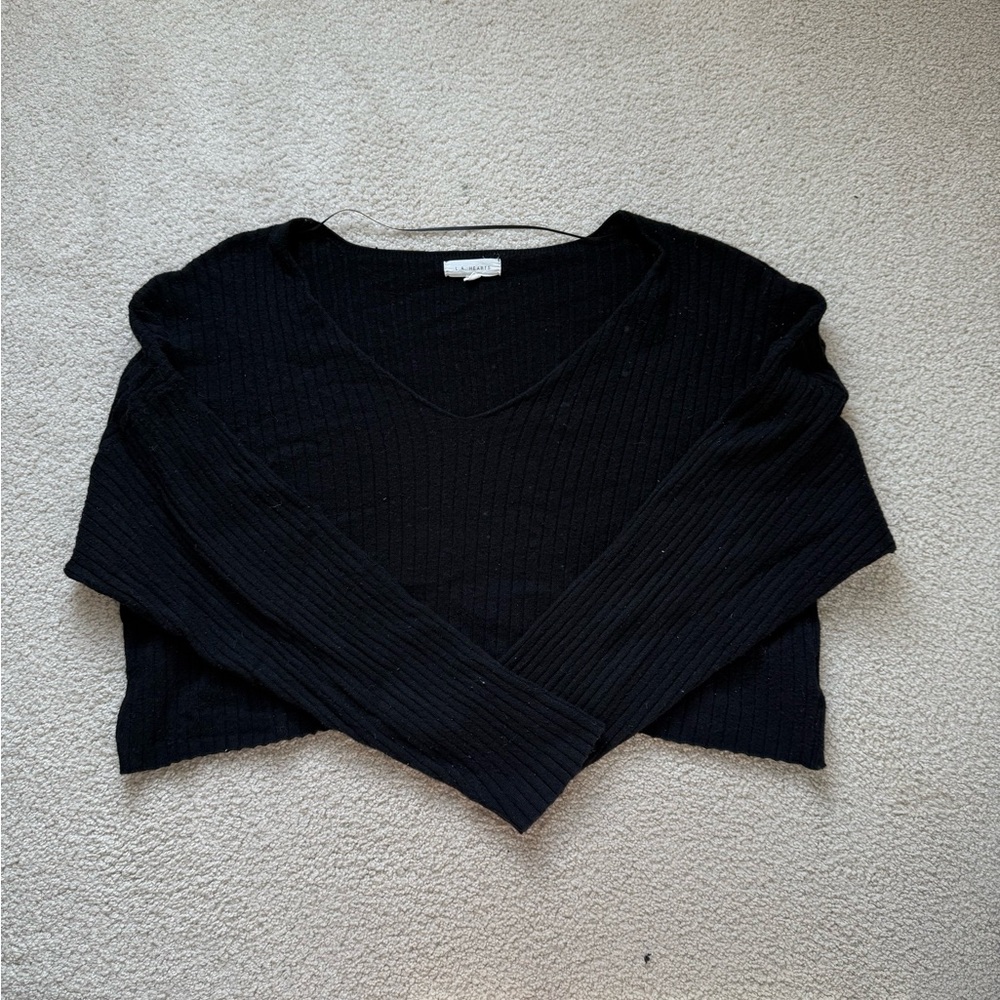 Black V-Neck Women's Sweater
